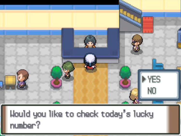 Checking the daily Lotto number. / Pokémon Platinum