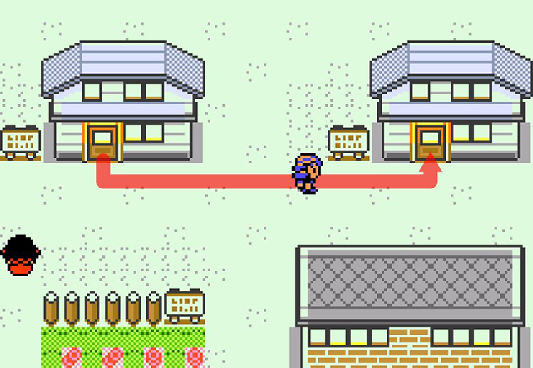 Visiting Blue’s House, next to Red’s House, in Pallet Town. / Pokémon Crystal