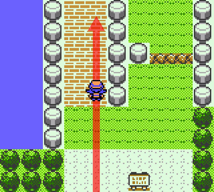 Entering Route 24 from Cianwood City. / Pokémon Crystal