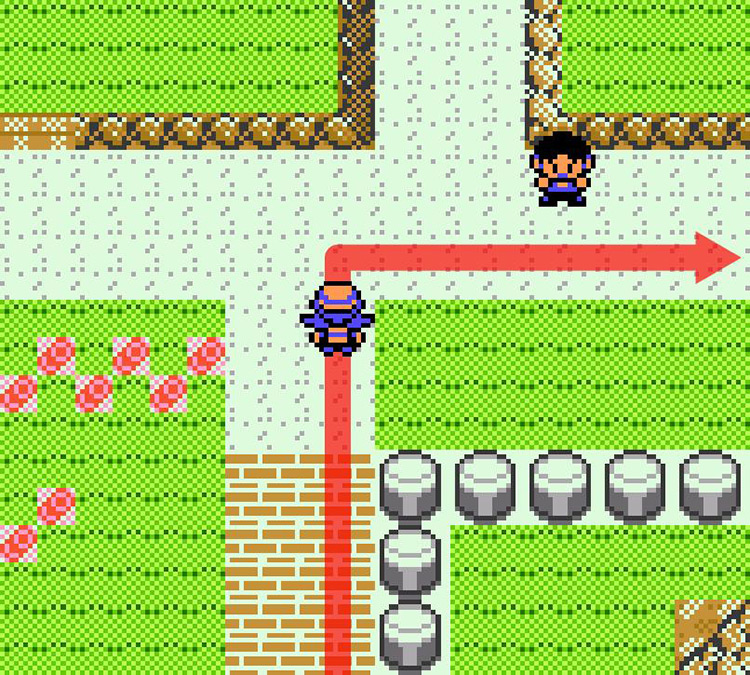 Entering Route 25 from Route 24. / Pokémon Crystal