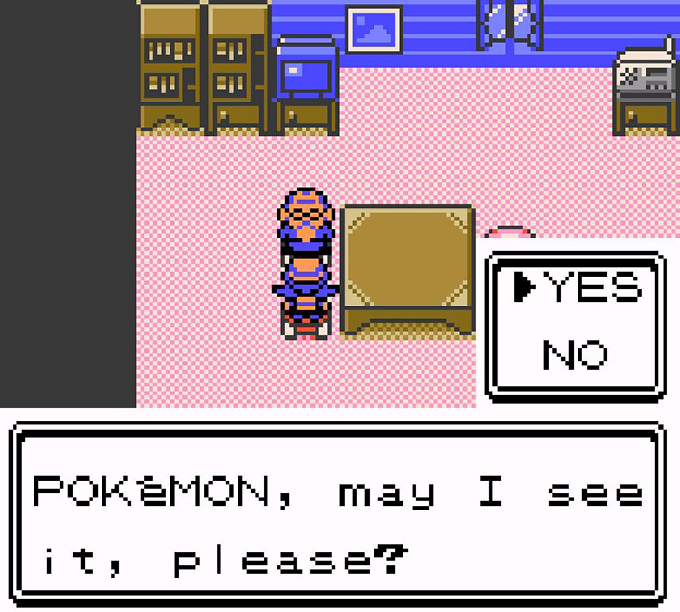 Bill’s Grandpa asks to see some Pokémon. / Pokémon Crystal