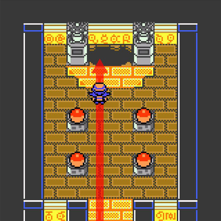 Entering the chamber below the hidden room. / Pokémon Crystal
