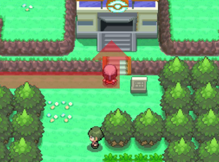 Turning north to enter Pal Park. / Pokémon Platinum