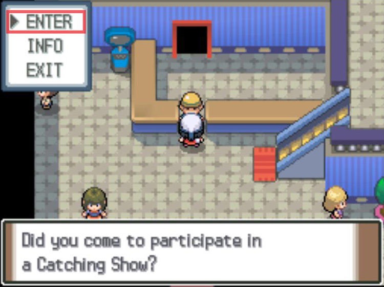 Agreeing to enter a Catching Show. / Pokémon Platinum
