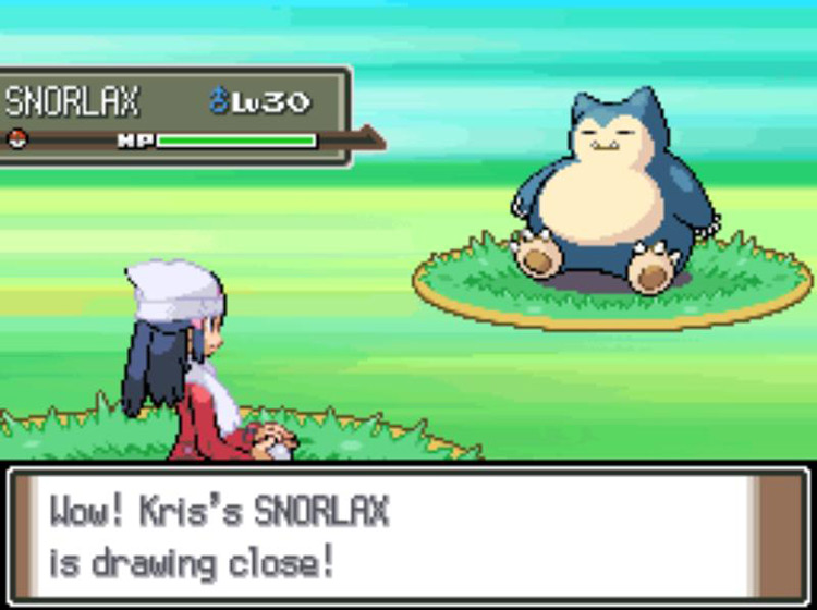 Encountering a Snorlax from Pokémon FireRed. / Pokémon Platinum