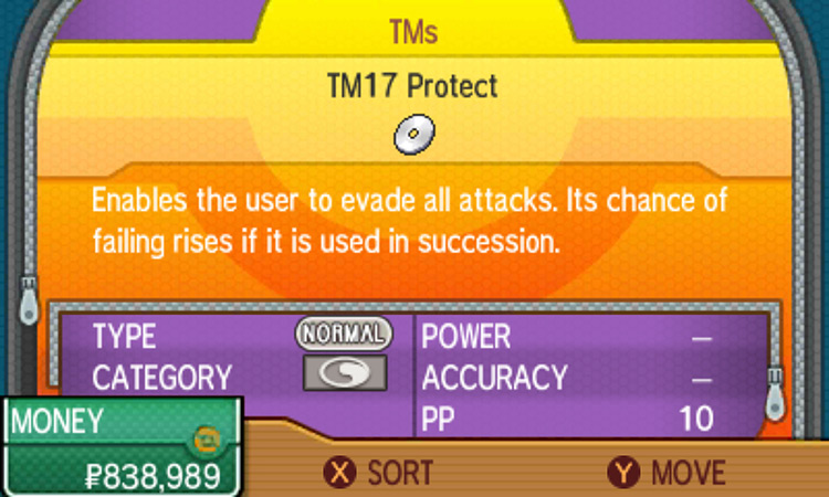 TM17 item description in the game / Pokémon USUM