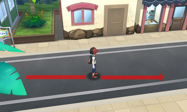 Heading east on the main street / Pokémon Ultra Sun and Ultra Moon