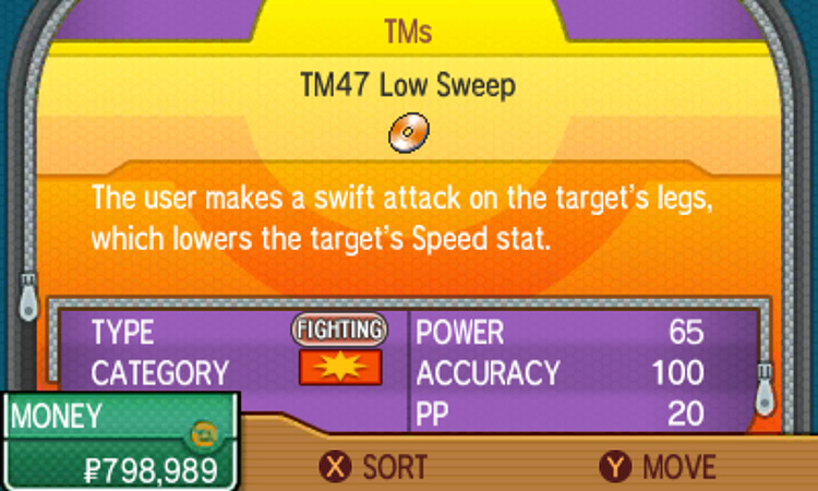 TM47 item description in the game / Pokémon USUM
