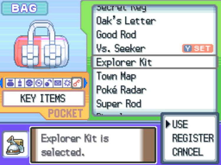 Using the Explorer Kit to access the Underground. / Pokémon Platinum