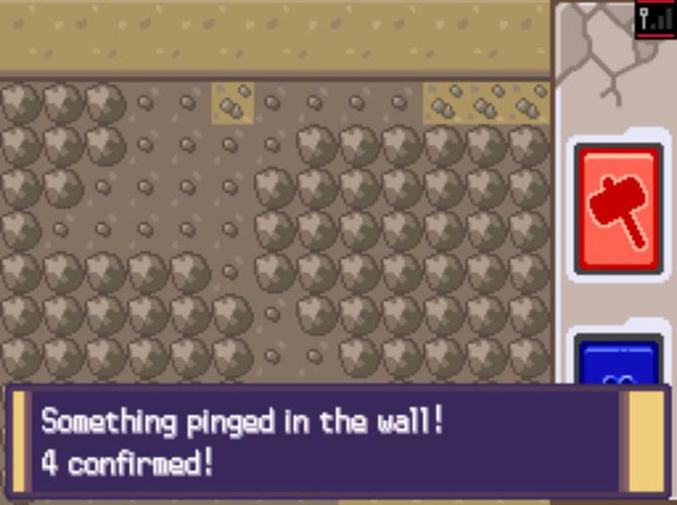 Beginning the mining minigame. / Pokémon Platinum