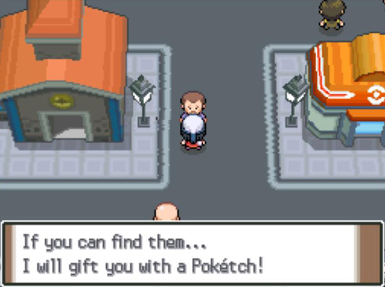 Receiving a promotional quest from the President of the Pokétch Company / Pokémon Platinum