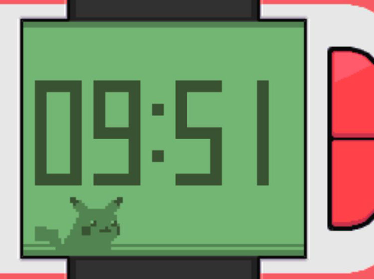 The time according to the Digital Watch app / Pokémon Platinum