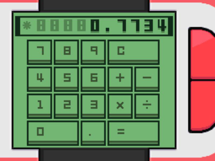 Entering numbers into the Calculator app / Pokémon Platinum