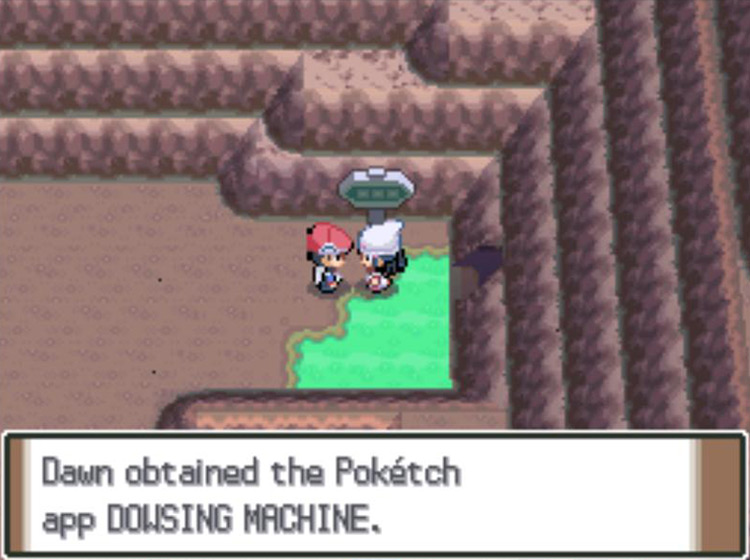 Receiving the Dowsing Machine from Lucas/Dawn outside of Mt. Coronet / Pokémon Platinum