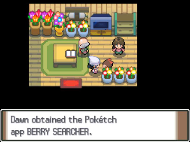 Receiving the Berry Searcher app in the Berry Master’s house / Pokémon Platinum
