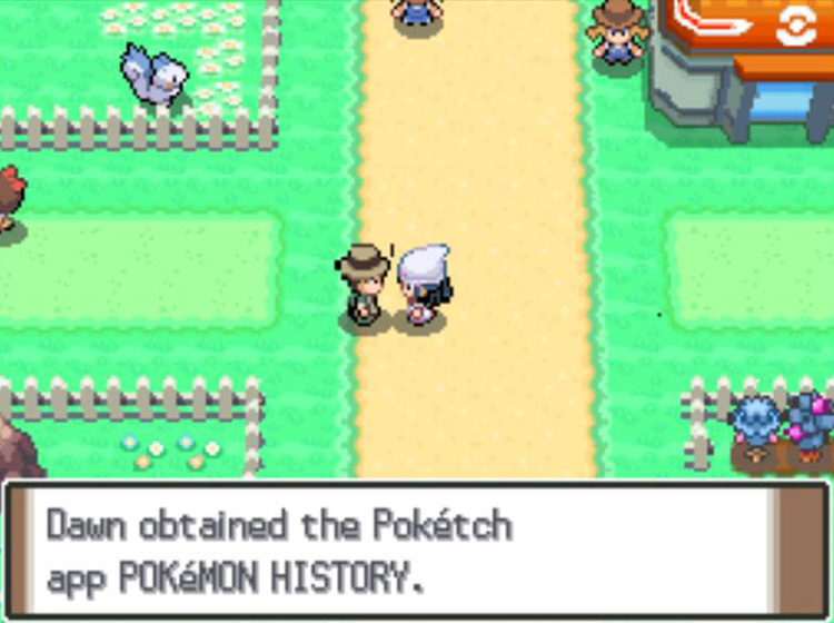 Receiving the Pokémon History app in Solaceon Town / Pokémon Platinum