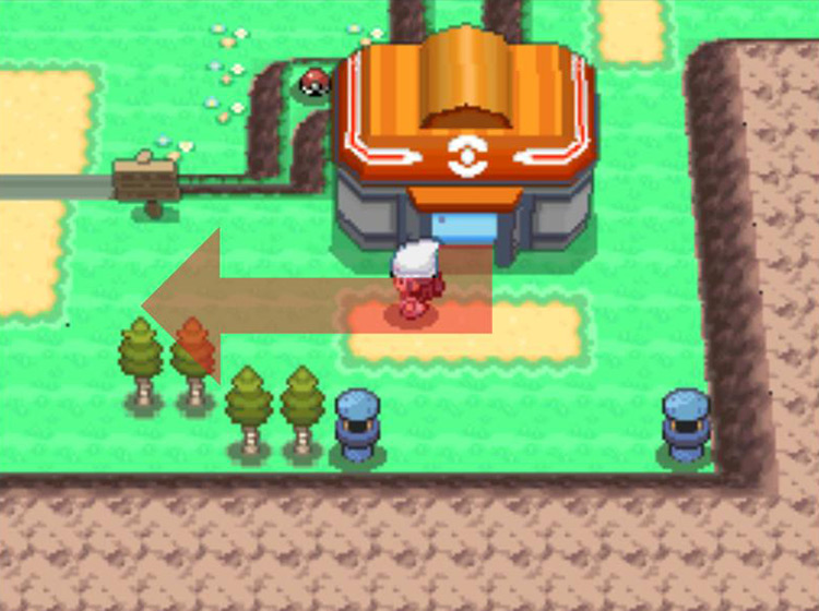 Starting at the Celestic Town Pokémon Center and moving west / Pokémon Platinum