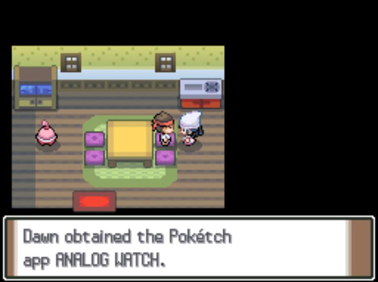 Receiving the Analog Watch app from the Black Belt in Celestic Town / Pokémon Platinum