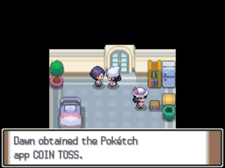 Receiving the Coin Toss app at the Hotel Grand Lake / Pokémon Platinum