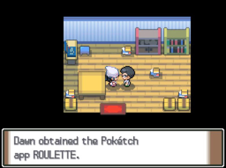 Receiving the Roulette app from the app developer / Pokémon Platinum