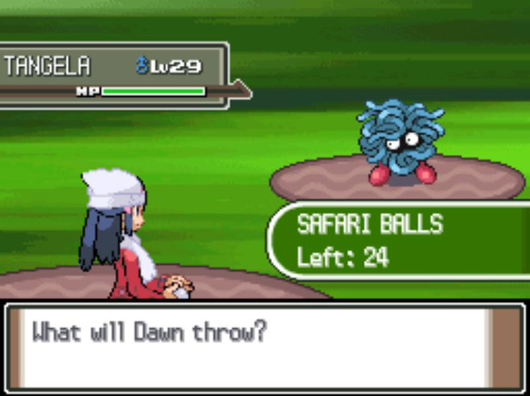 Attempting to catch a Tangela in the Great Marsh / Pokémon Platinum