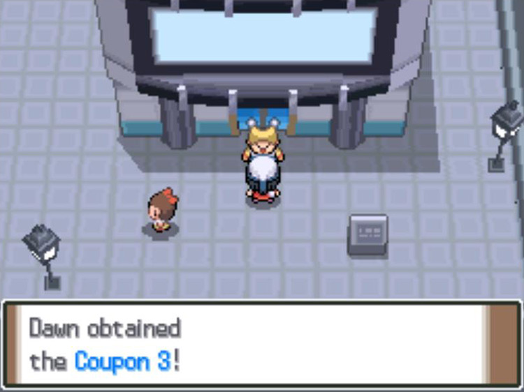 Obtaining the Coupon 3 from the third Clown. / Pokémon Platinum