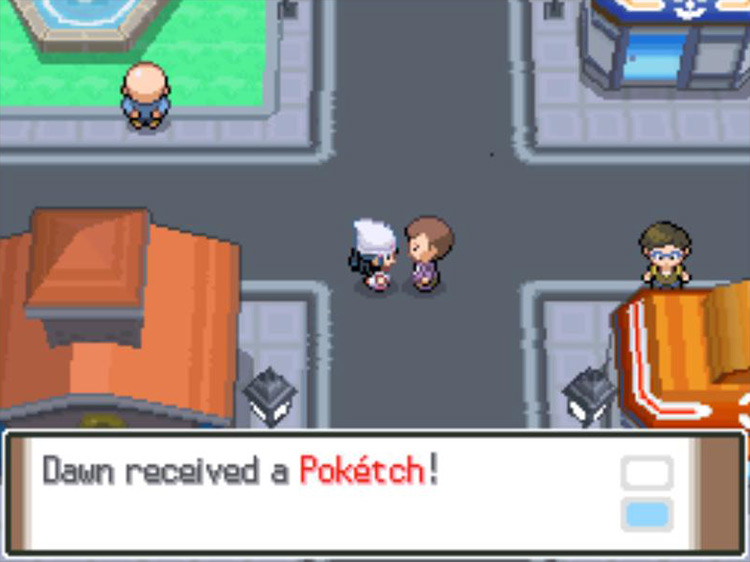 Receiving the Pokétch from the President of the Pokétch Company. / Pokémon Platinum