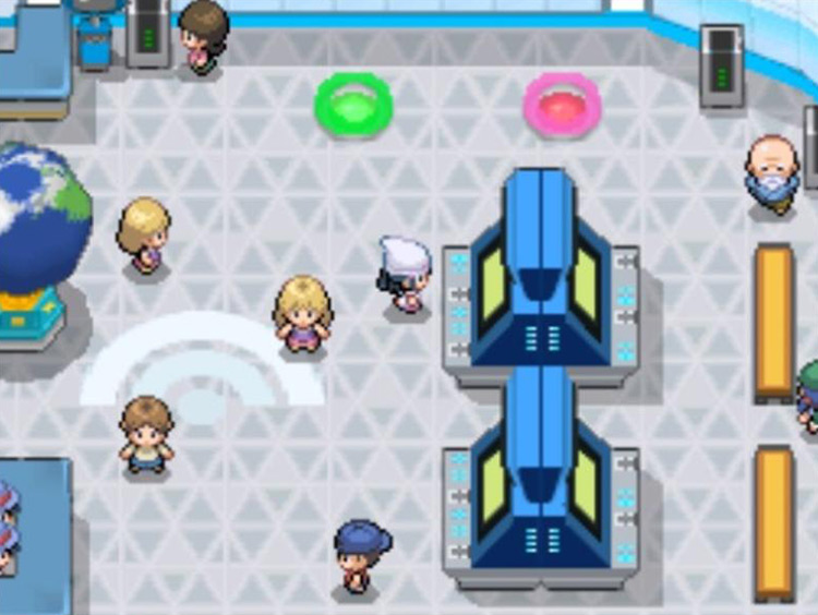 Accessing the Battle Video rankings list at the Blue Room’s top terminal / Pokémon Platinum