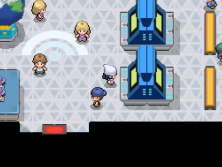 Accessing the list of Trainer Rankings at the bottom terminal / Pokémon Platinum
