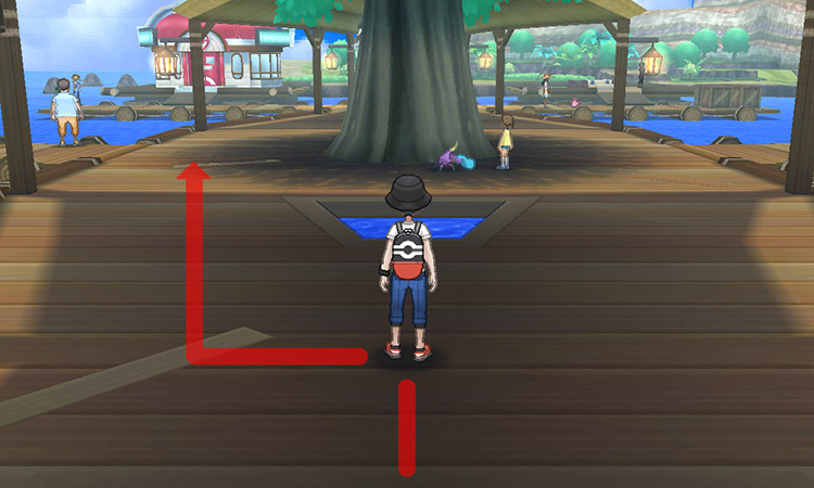 Taking the path to the left on the central platform / Pokémon USUM