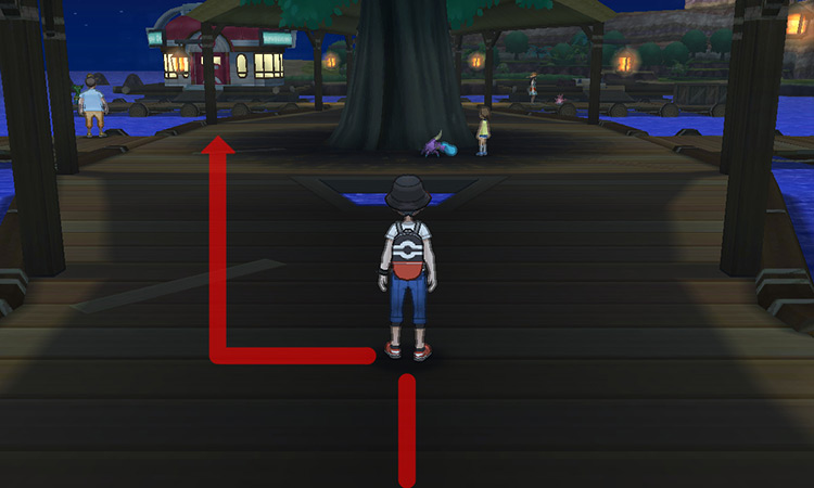 Taking the path to the left on the central platform / Pokémon USUM