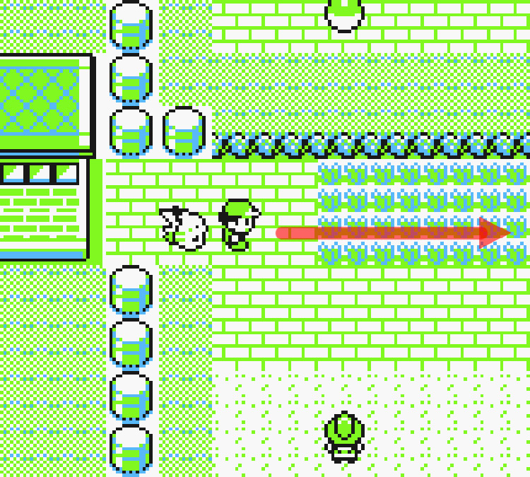Standing at the start of Route 15 / Pokémon Yellow