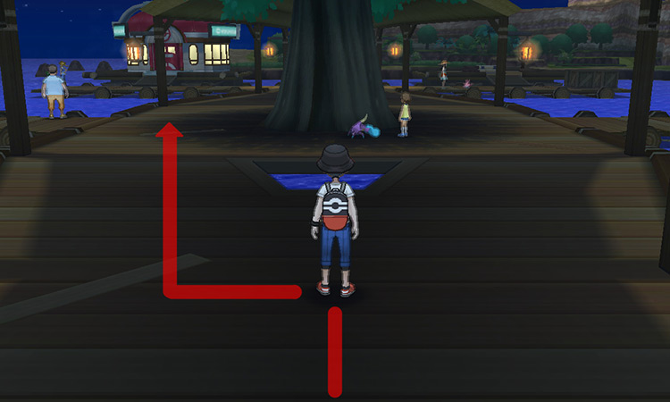 Taking the left-side path on the central platform / Pokémon USUM