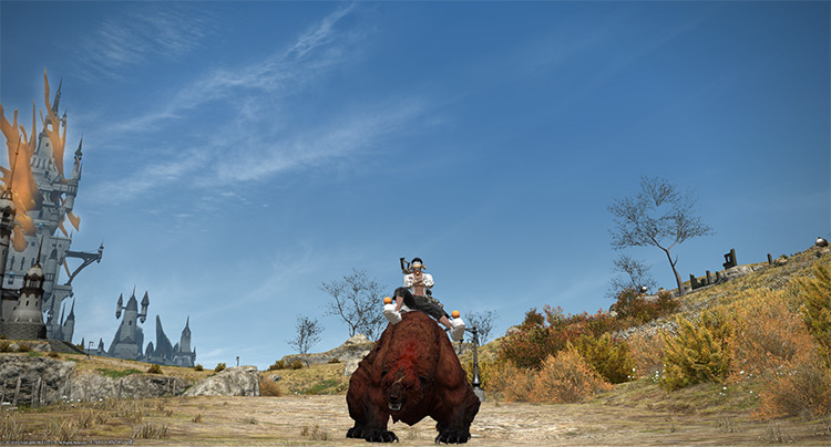 The Warbear mount on land / FFXIV