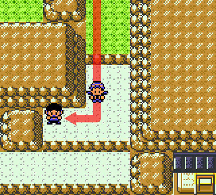 Approaching Santos of Saturday in Blackthorn City. / Pokémon Crystal