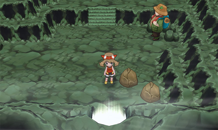 Near the cave’s Verdanturf Town entrance / Pokémon Omega Ruby and Alpha Sapphire