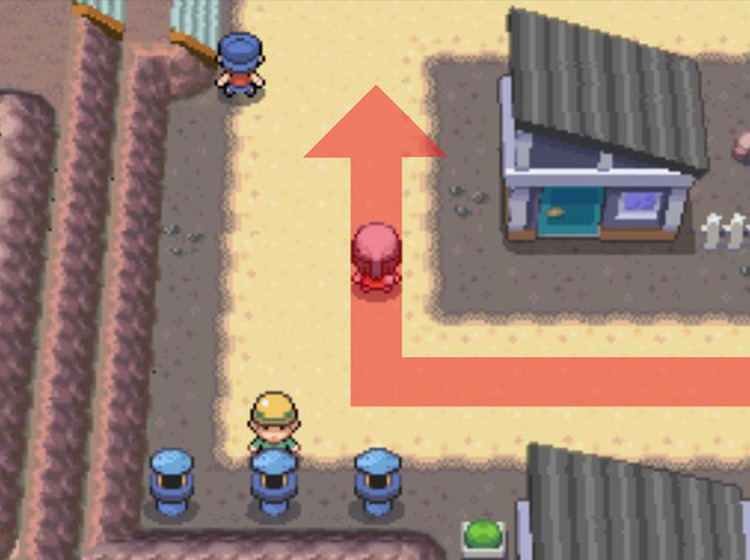 Heading north to pass by the staircase / Pokémon Platinum