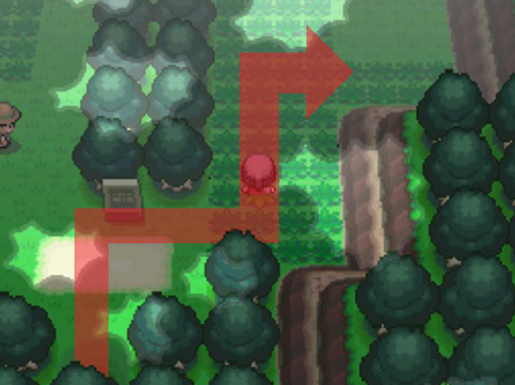 Moving northeastward through the Eterna Forest / Pokémon Platinum