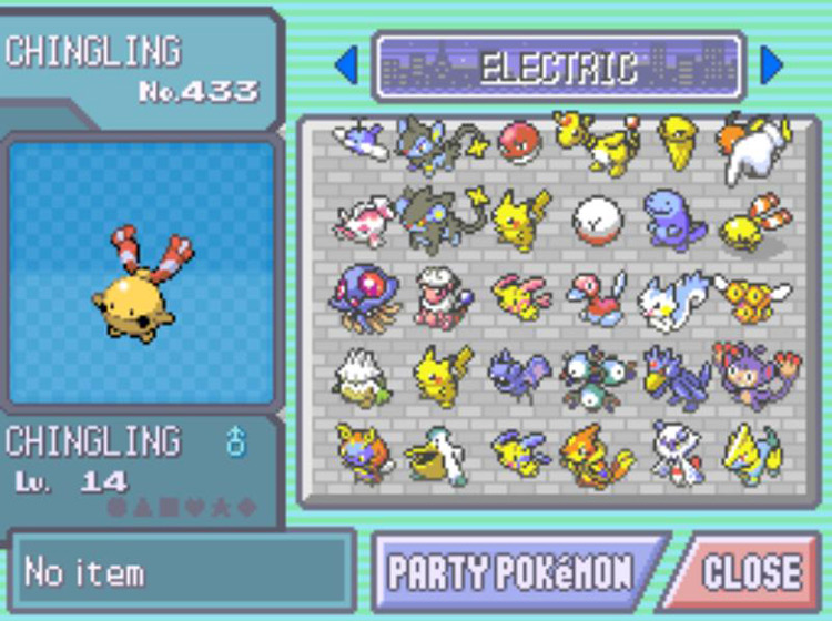 Taking a Chingling out of a PC Box / Pokémon Platinum