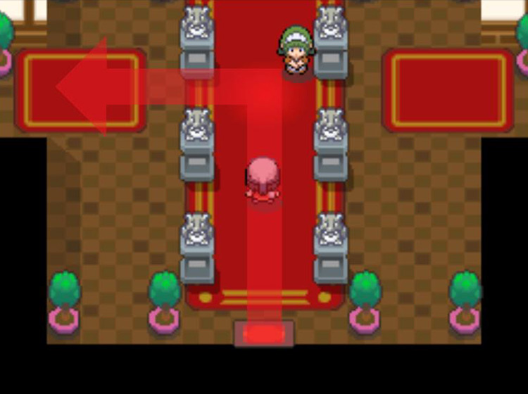 Turning left inside the main hall of the Pokémon Mansion / Pokémon Platinum