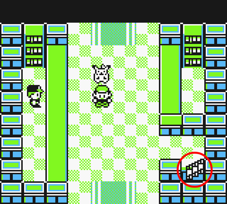 Standing inside the giant building on Route 12 / Pokémon Yellow