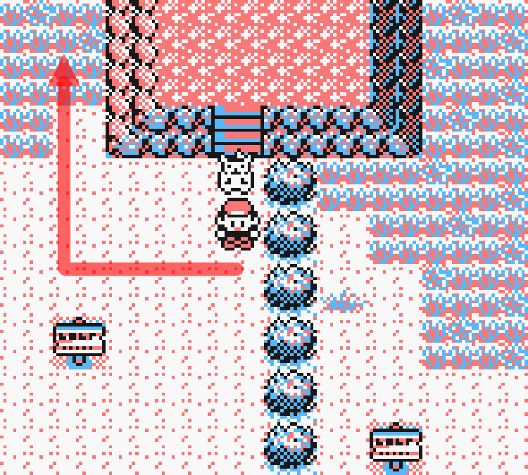 Just below the stairs at the bottom of a rock in the north area / Pokémon Yellow