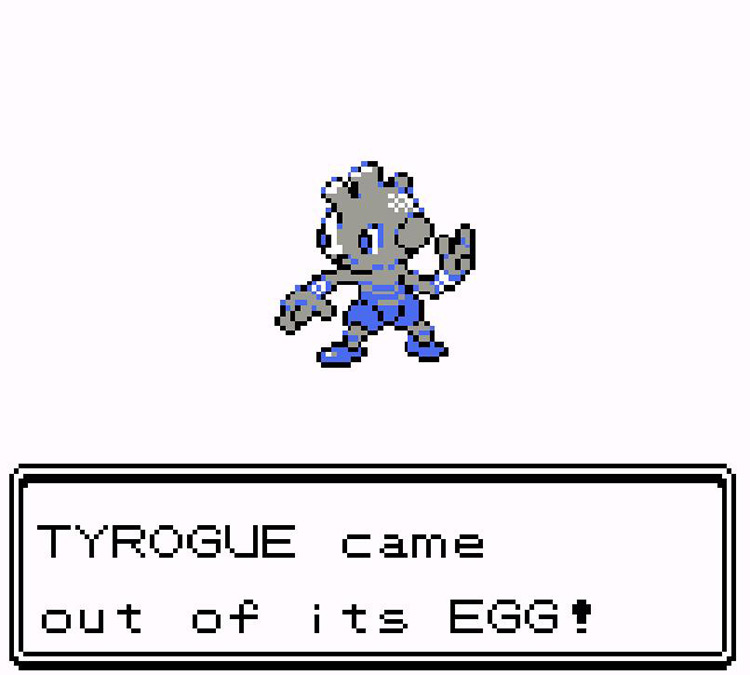 Shiny Tyrogue is born. / Pokémon Crystal