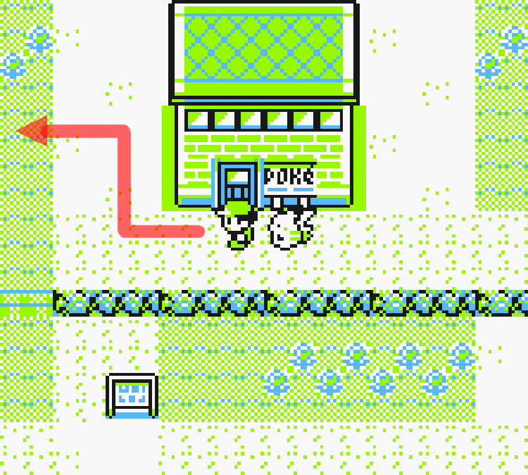 Standing in front of the Viridian City Pokémon Center / Pokémon Yellow