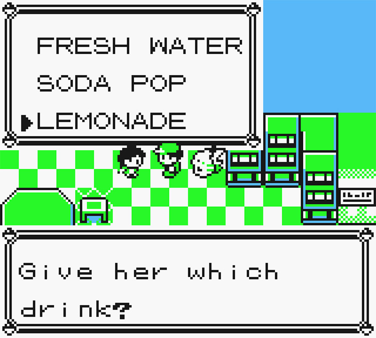 Giving the little girl on the rooftop a Lemonade / Pokémon Yellow