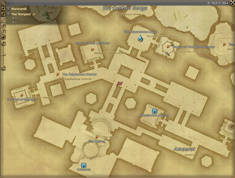 Alisaie’s map location in The Tempest / Final Fantasy XIV