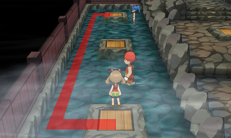 Advancing through the section with two trainers / Pokémon Omega Ruby and Alpha Sapphire