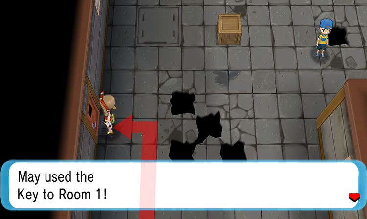 Using the key to open Room 1 / Pokémon Omega Ruby and Alpha Sapphire