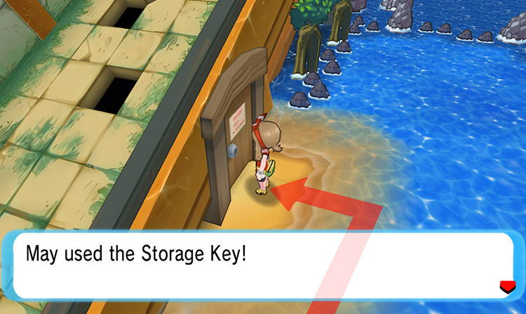 Using the Storage key to open the storage room / Pokémon Omega Ruby and Alpha Sapphire