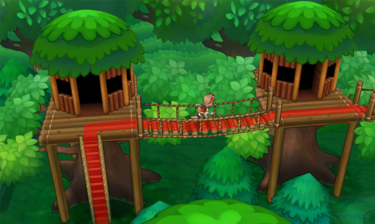 Running along the treehouses in Fortree City / Pokémon Omega Ruby and Alpha Sapphire